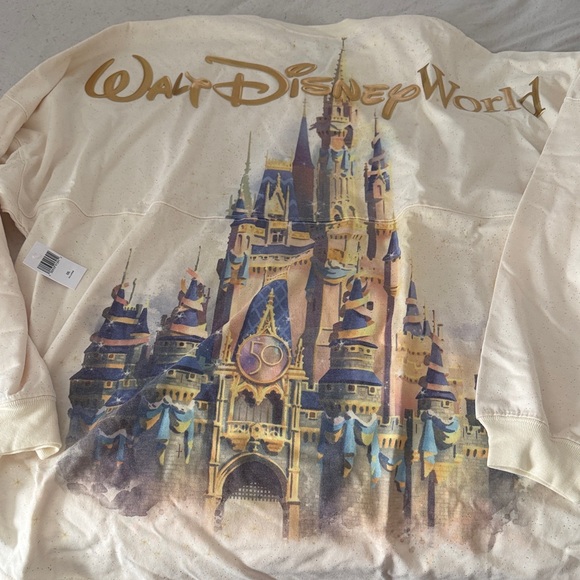 SPIRIT JERSEY Tops - Disney Cream and Gold Castle Sweatshirt